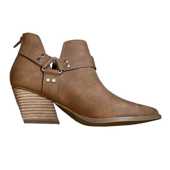 Dolce Vita Brown Ankle Boots size 6 Pointed Toe Western Cowboy Bootie - Picture 1 of 9